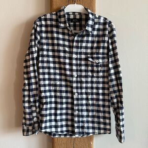 A.P.C. Gingham Button Down Flannel 100% Cotton - Blue/White Sz Small